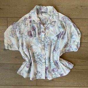 Vintage 90s Colours Cotton floral Button Up Women’s Small